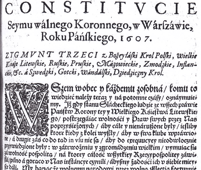 Konstytucja sejmu 1607